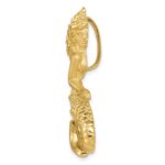 14k Large Polished and Satin Diamond-cut Mermaid Omega Slide - Image 2