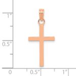 14k Rose Gold Polished Cross Pendant - Image 4