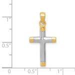 14k and White Rhodium Cross Pendant - Image 4