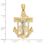 14k Two-tone Mariners Crucifix Pendant - Image 3