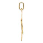 14K and White Rhodium Elongated Star Of David Charm - Image 2