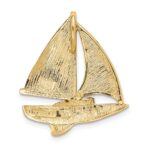 14K Lab Created Opal Sailboat Omega Slide - Image 3