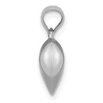 14K White 3-D Puffed Heart Pendant - Image 2