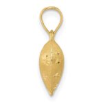 14K Polished and Satin Diamond-cut 3-D Puffed Heart Pendant - Image 2