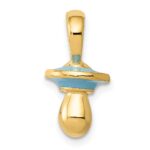 14k Blue Enameled 3-D Pacifier Pendant - Image 2