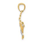 14k and White Rhodium Crown Pendant - Image 2