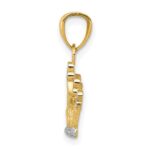 14k and White Rhodium Crown Pendant - Image 2