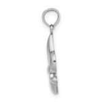 14K White Gold 2-D Small Fleur de Lis Charm - Image 2