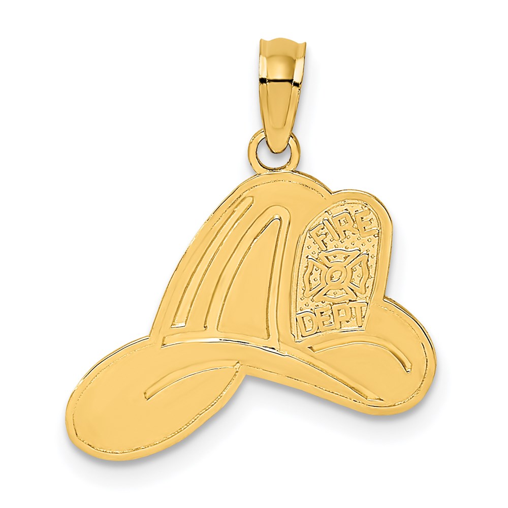 K2839.jpg 14k FIRE DEPT Helmet Charm - Image 1