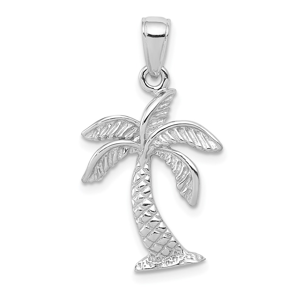 K2894W.jpg 14K White Gold Palm Tree Pendant - Image 1