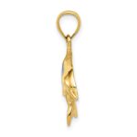 14K Lab Created Opal Dolphin Pendant - Image 2