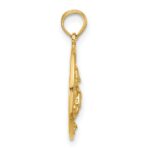 14k Double Dolphin Circle Pendant - Image 2