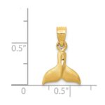 14K 3-D Whale Tail Pendant - Image 4