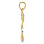 14K and White Rhodium Anchor with Rope Pendant - Image 2