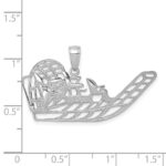 14K White Gold Air Boat Pendant - Image 3