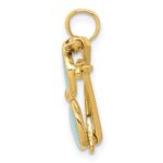 14k 3-D Aqua Enameled Sunglasses with Moveable Sides Pendant - Image 2