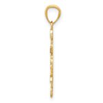 14k and White Rhodium Diamond-cut Snowflake Pendant - Image 2