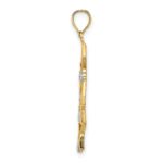 14K and White Rhodium Diamond-cut Star Cluster Charm - Image 2