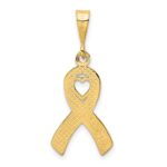 14k Heart In Awareness Ribbon Pendant - Image 3