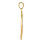 14k Two-tone with White Rhodium Butterfly in Circle Pendant - Image 2