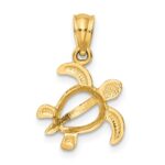 14k Small Open Turtle Pendant - Image 3