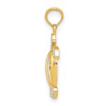 14K and White Rhodium Sea Turtle Pendant - Image 2