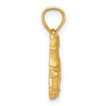 14K Satin Diamond-cut Pig Pendant - Image 2