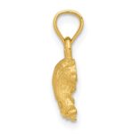 14K Satin Diamond-cut Bear Pendant - Image 2