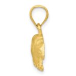 14K Satin Diamond-cut Bear Pendant - Image 2