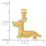 14K Satin Diamond-cut Dachshund Dog Pendant - Image 4