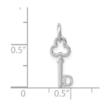 14K White Gold Key Letter D Initial Charm - Image 4