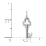 14K White Gold Key Letter V Initial Charm - Image 3