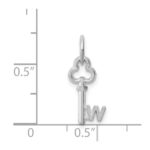14K White Gold Key Letter W Initial Charm - Image 3
