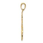 14k and White Rhodium Diamond-cut Flower Pendant - Image 2
