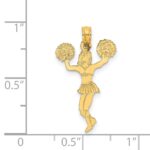 14k Cheerleader with Pom-Poms Charm - Image 4