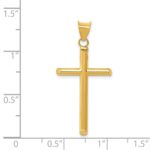 14k 3-D Polished Hollow Cross Pendant - Image 3