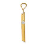 14k and White Rhodium 3-D Hollow Cross Pendant - Image 2