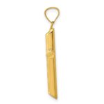 14k and White Rhodium 3-D Hollow Cross Pendant - Image 2