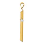 14k and White Rhodium 3-D Hollow Cross Pendant - Image 2