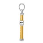 14K Two-Tone and White Rhodium Diamond-cut Reversible Cross Pendant - Image 2