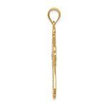 14K and White Rhodium Budded Cross Pendant - Image 2