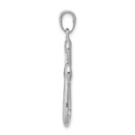 14k White Gold Ribbon Cross Pendant - Image 2