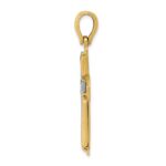 14k Two-tone Solid Cross Pendant - Image 2