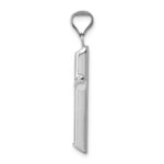 14k White Gold Polished Hollow Cross Pendant - Image 2