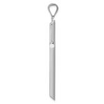 14k White Gold Large Polished Hollow Cross Pendant - Image 2