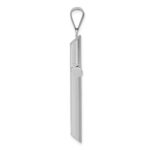 14k White Gold Polished Hollow Cross Pendant - Image 2