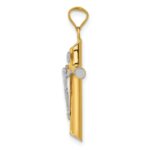14K Two-Tone and White Rhodium Inri Crucifix Pendant - Image 2