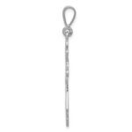 14k White Gold Fleur De Lis Cross Pendant - Image 2