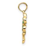 14K 4-Leaf Clover Enameled Pendant - Image 2