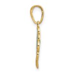 14K 4-Leaf Clover Enameled Pendant - Image 2
